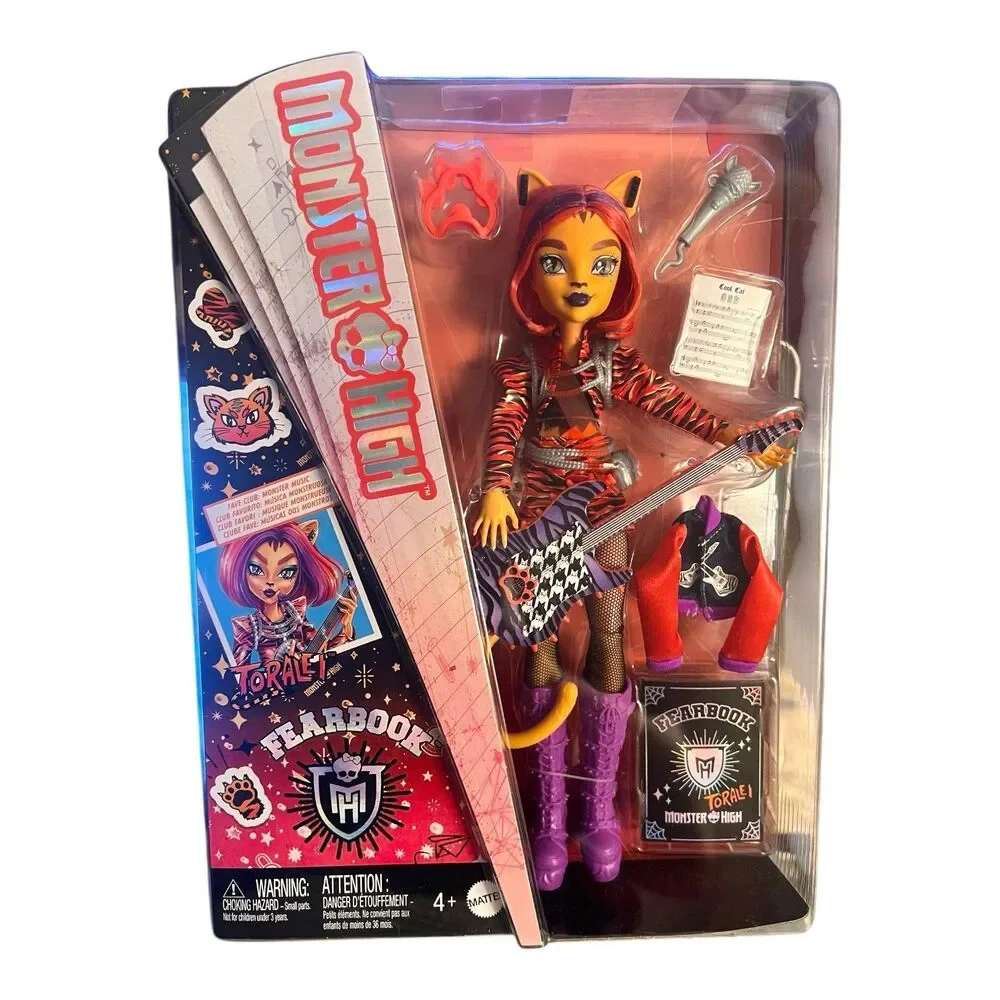 Monster High Toralei Doll Fearbook Set w/ Guitar, Jacket 2023 Refresh NEW Sealed